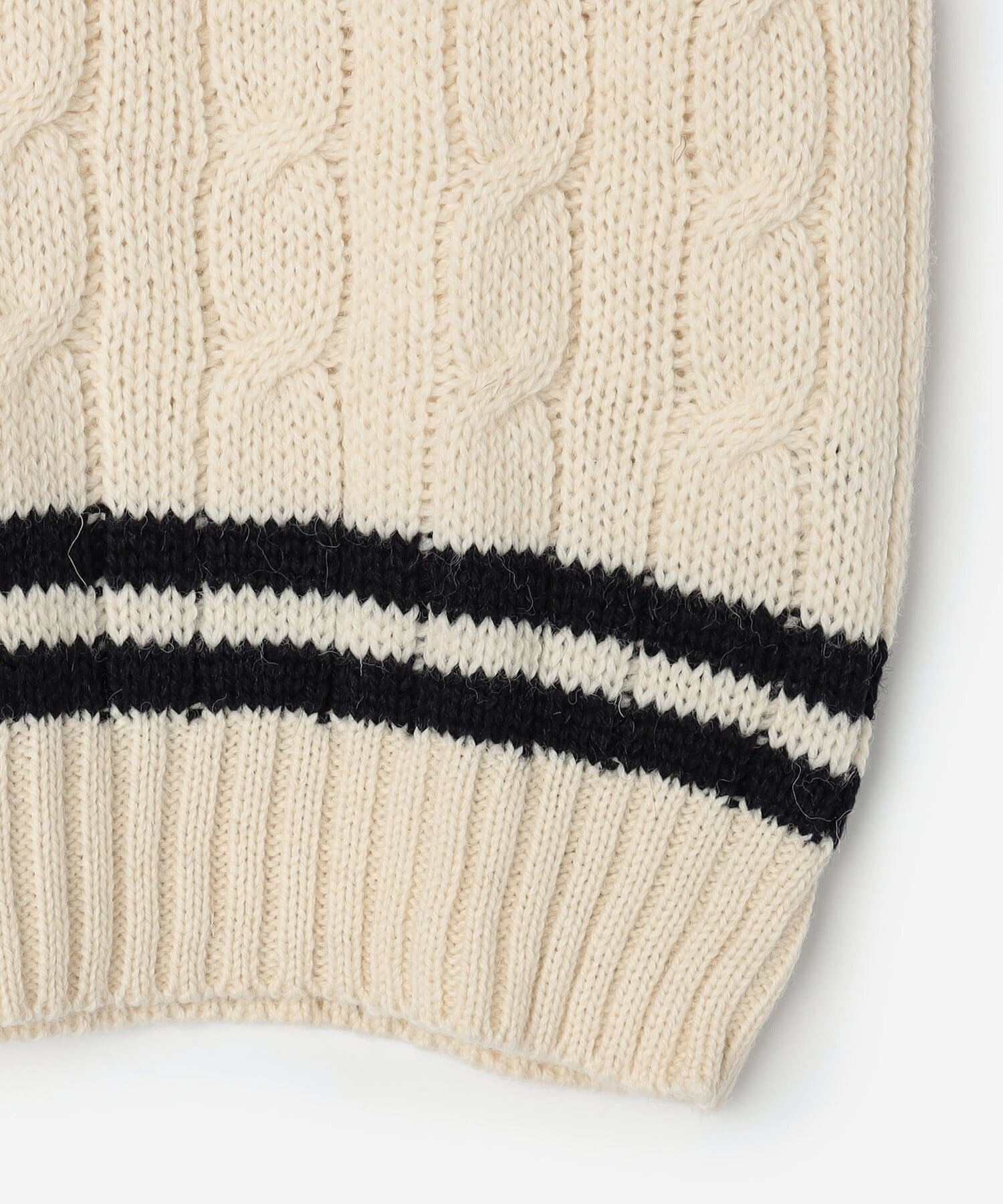 スコットランド製 Glenmac Vネック チルデンケーブルニット プルオーバー アメリカンホリック AMERICAN HOLIC Vネックチルデンケーブルニット