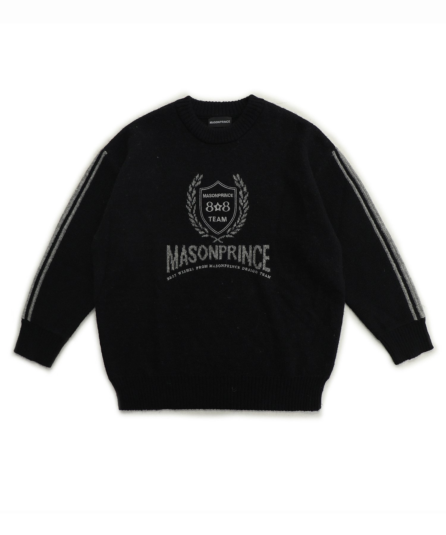 chuclla｜サイドライン ロゴ刺繍 ニットプルオーバー MY2101