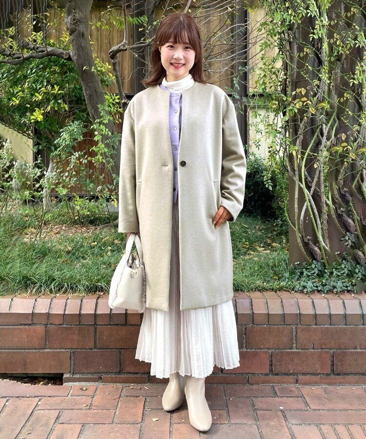 UNTITLED｜【ゆったり/軽やか】カシミヤ混ノーカラーコート | Rakuten