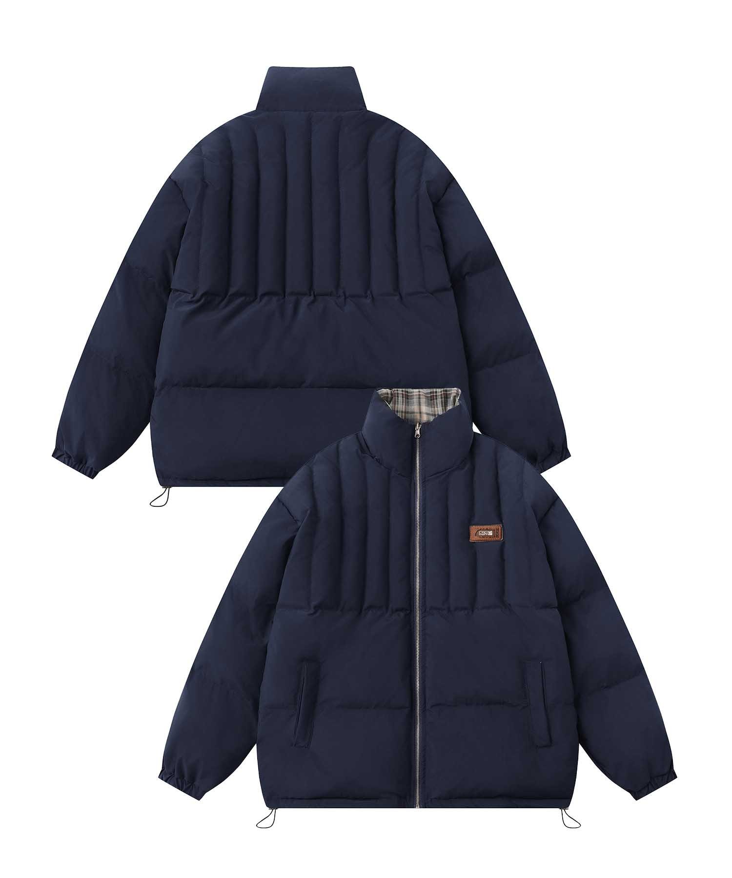 aimoha｜HOOK -select- リバーシブルチェック柄中綿ハイネックブルゾン