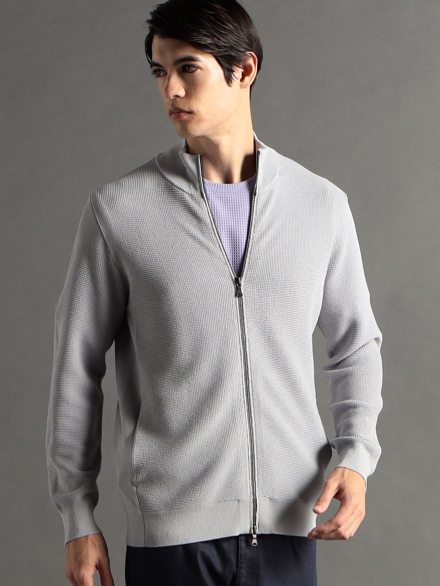 NICOLE｜【ex/tra】ジップアップ スタンドカラーニット | Rakuten