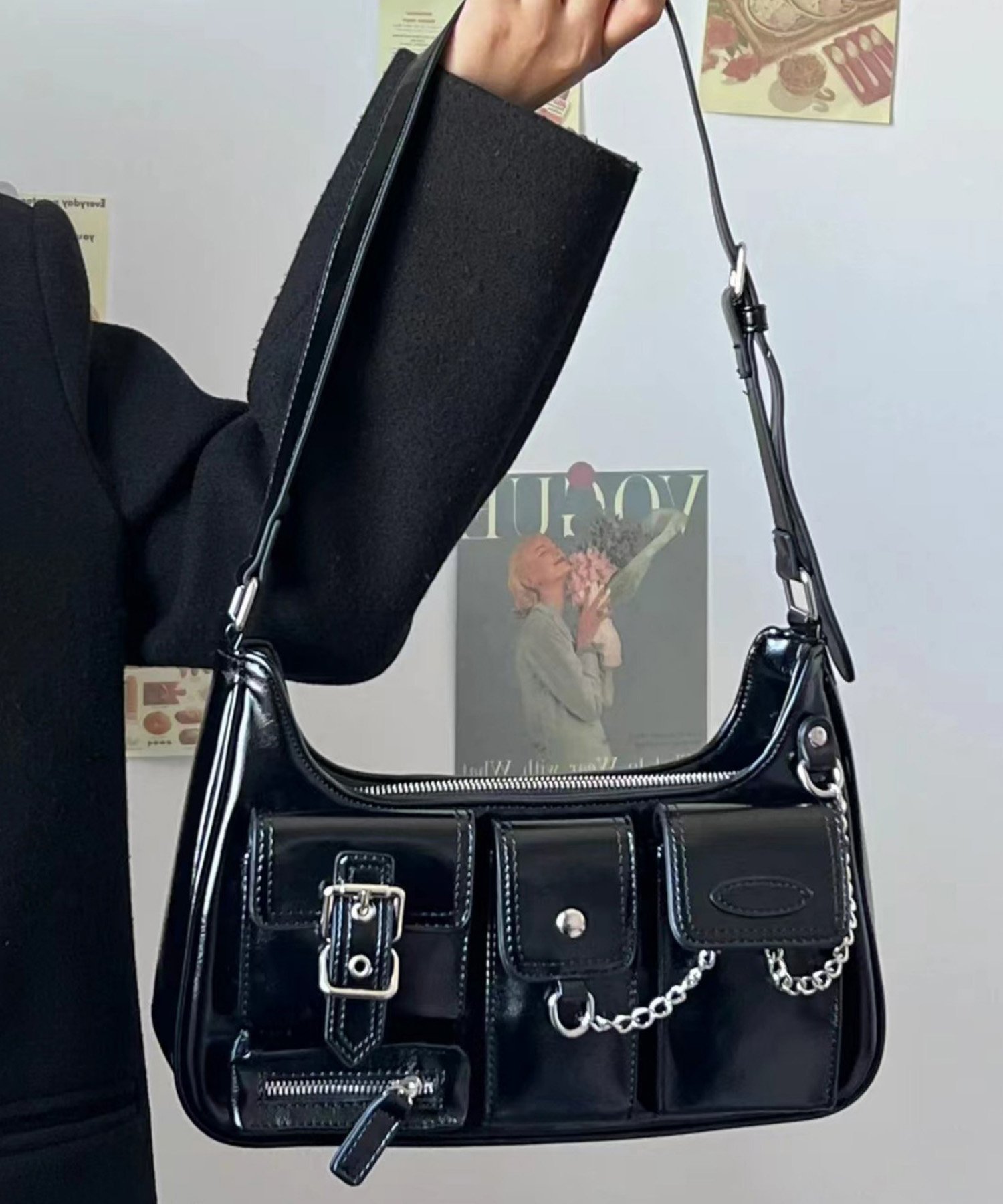 DEVICE｜マルチポケット チェーン ショルダーバッグ 肩掛けバッグ