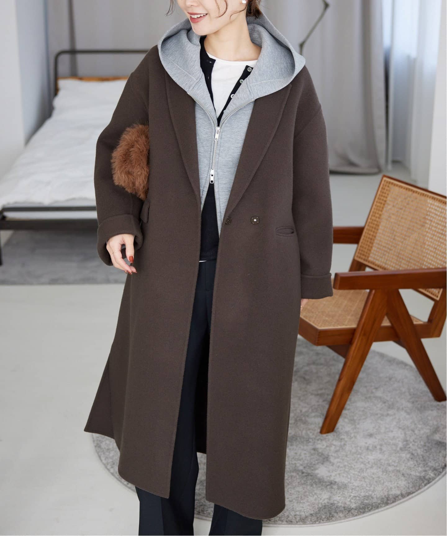 IENA ダブルフェイス リバー コート