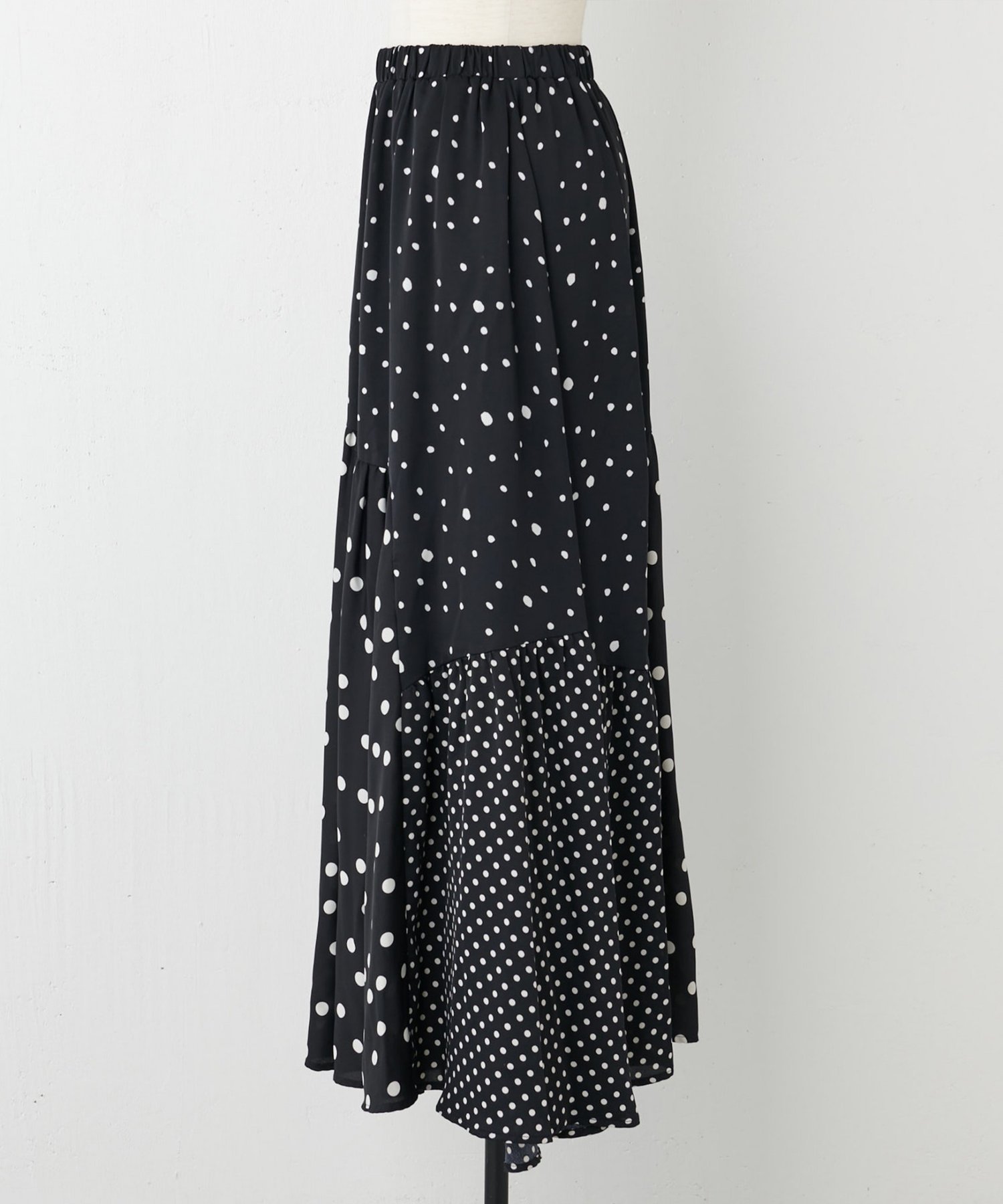 BEARDSLEY｜ドットパッチワークロングスカート | Rakuten Fashion(楽天