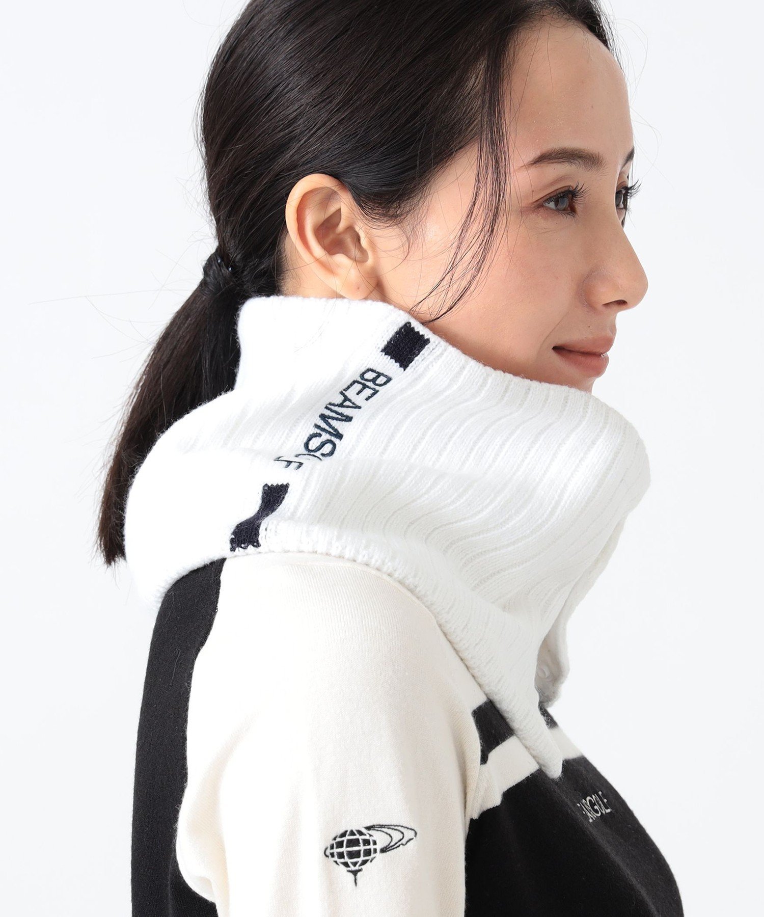 1PIU1UGUALE3 GOLF ネックウォーマー 黒 UNISEX】リバーシブルネックウォーマー / 23区GOLF | ファッション通販