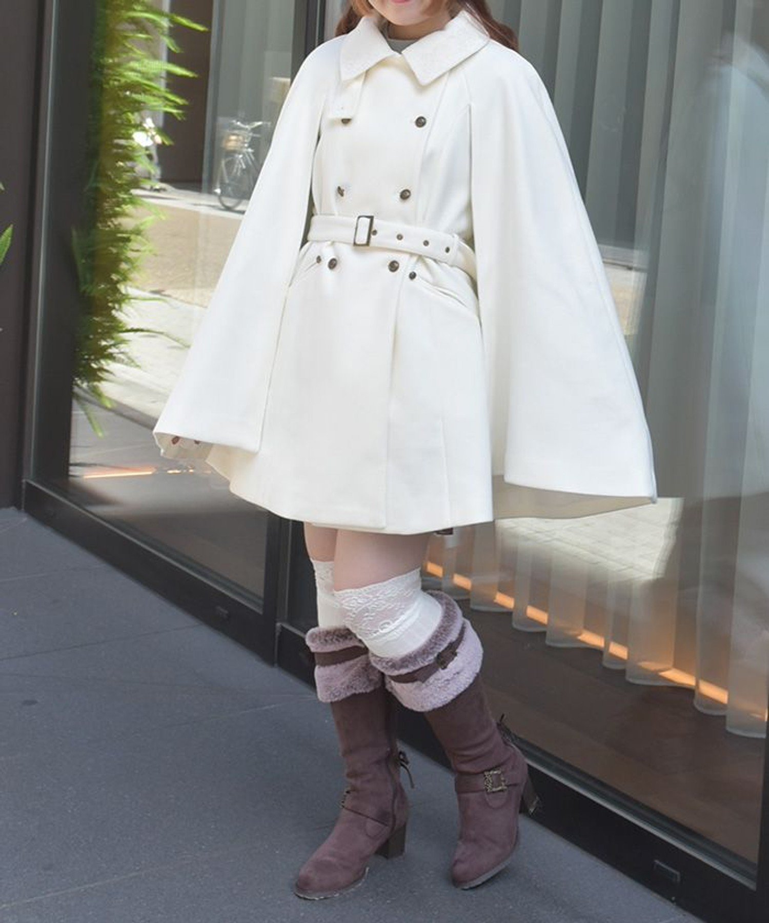 axes femme｜ダブルボタンケープコート | Rakuten Fashion(楽天