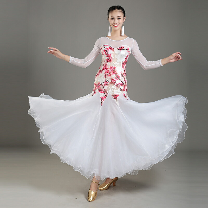 楽天市場】社交ダンス サイズ S M L XL XXL 花柄 モダンドレス