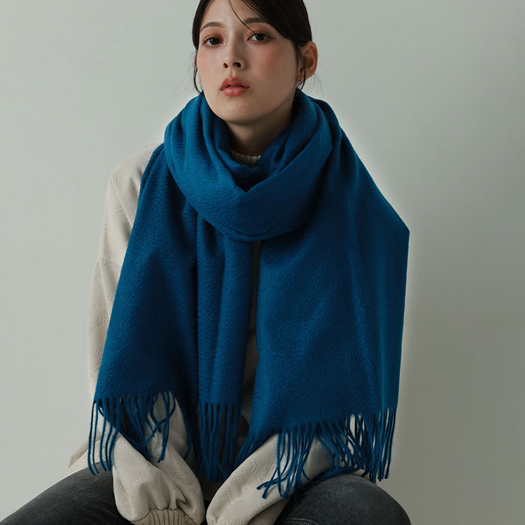 FAY マフラーストール カシミア混 ブルーネイビー fifu オーガニック