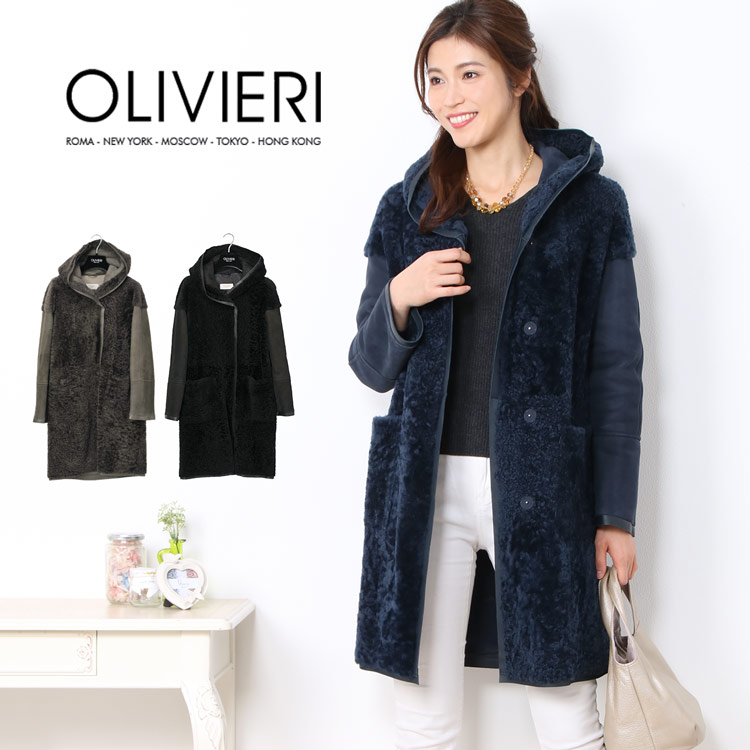 楽天市場】OLIVIERI/オリヴィエリ シェアード ムートン ロング コート