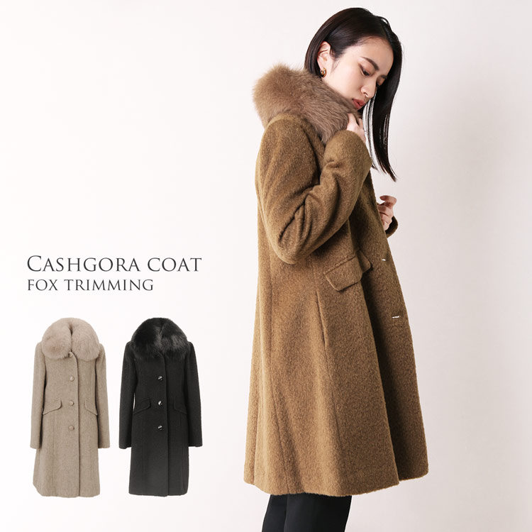 楽天市場】【10%offクーポン】コート レディース フォックスファー付き