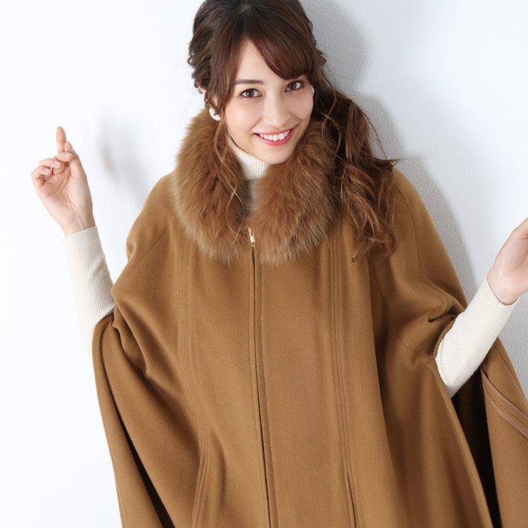楽天市場】【10%offクーポン】カシミヤ ブレンド ウール ケープ