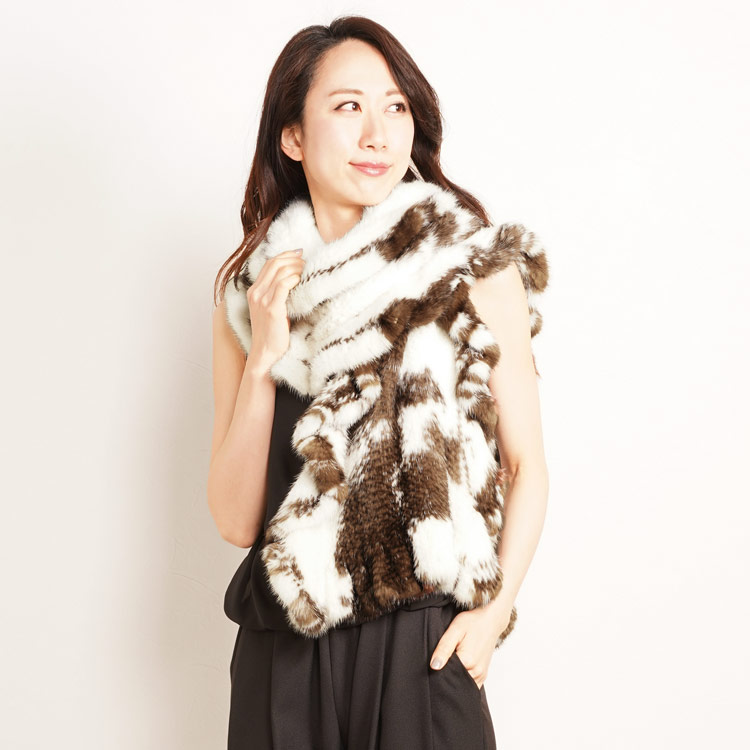 楽天市場】【39%offクーポン】フィンジャガーミンク 編み込み ストール