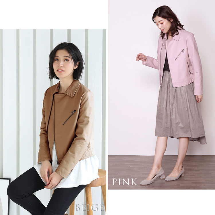 楽天市場】ライダースジャケット レディース 本革 ラム革 ラムレザー