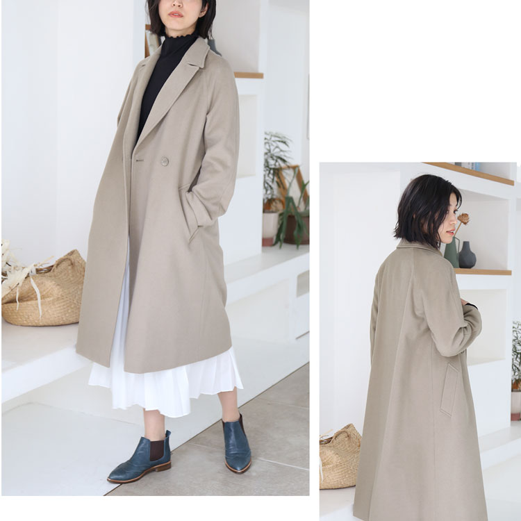 楽天市場】ロング チェスターコート レディース カシミヤ ブレンド