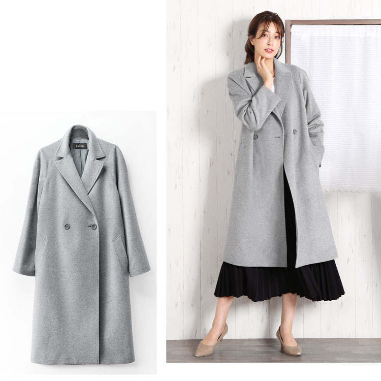 楽天市場】ロング チェスターコート レディース カシミヤ ブレンド