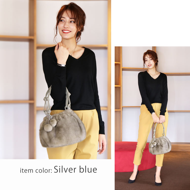 楽天市場】【40%offクーポン】ミンク ファーバッグ ポンポン デザイン