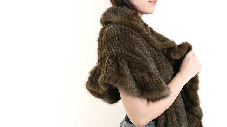 楽天市場】ミンク ストール 編み込み フリル お花付き 7F (8849r) : 三