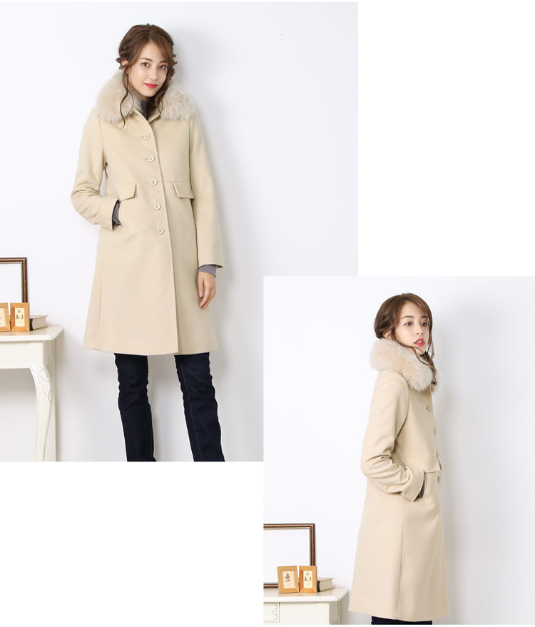 楽天市場】【5％offクーポン】カシミヤ コート レディース ファー 襟