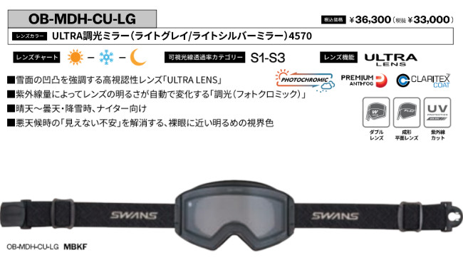 楽天市場】特典付き 25-26 SWANS スワンズ ゴーグル OUTBACK OB-MDH-CU