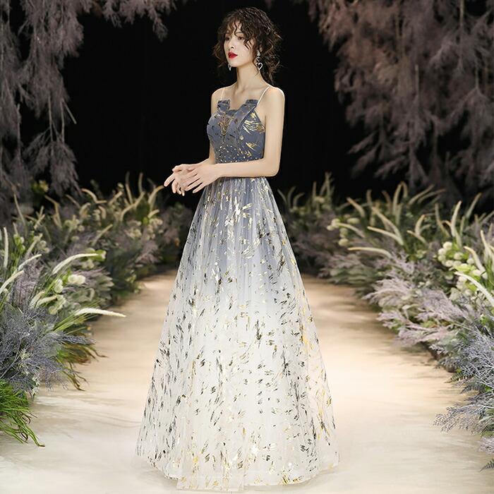 楽天市場】パーティードレス ロングドレス 演奏会 カラードレス 演奏会