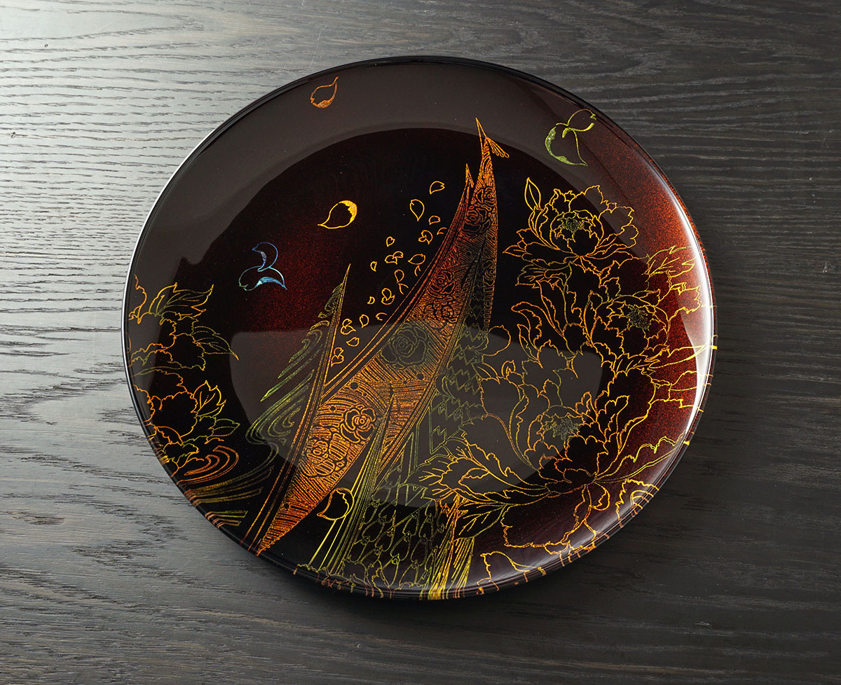 楽天市場】蒔絵 MAKIE 梨地 登り孔雀（乱） フラットプレート S M L