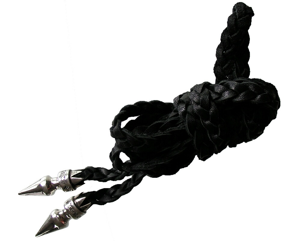 楽天市場】CHROME HEARTS TINY LEATHER BRAID W/SPIKE BOLO TIPS