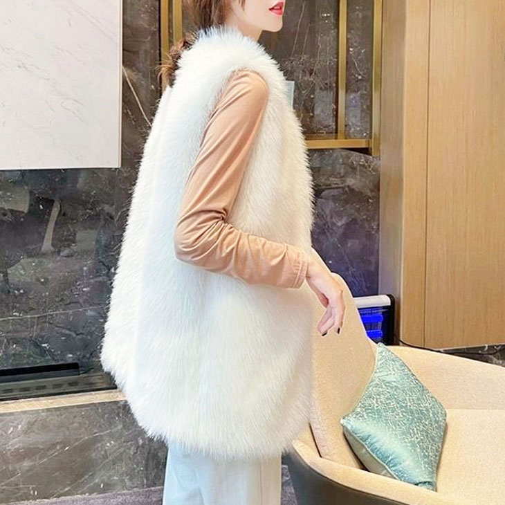 楽天市場】【即納】 フェイクファー ベスト ジレ もこもこ ふわふわ