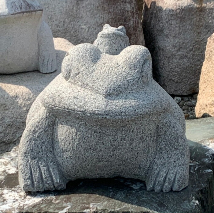 楽天市場】【重量物商品】【営業所渡し】【縁起物】御影石カエル(荒