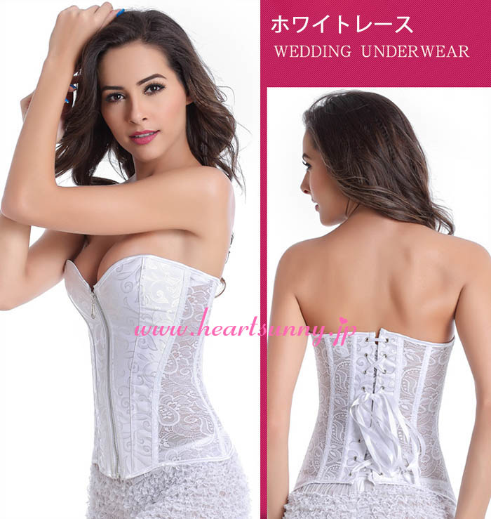 楽天市場】ブライダルインナー ビスチェ☆N003☆編み上げ調整可