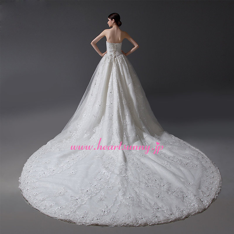 楽天市場】ウェディングドレス Aライン☆A077☆ビスチェ レース ビーズ