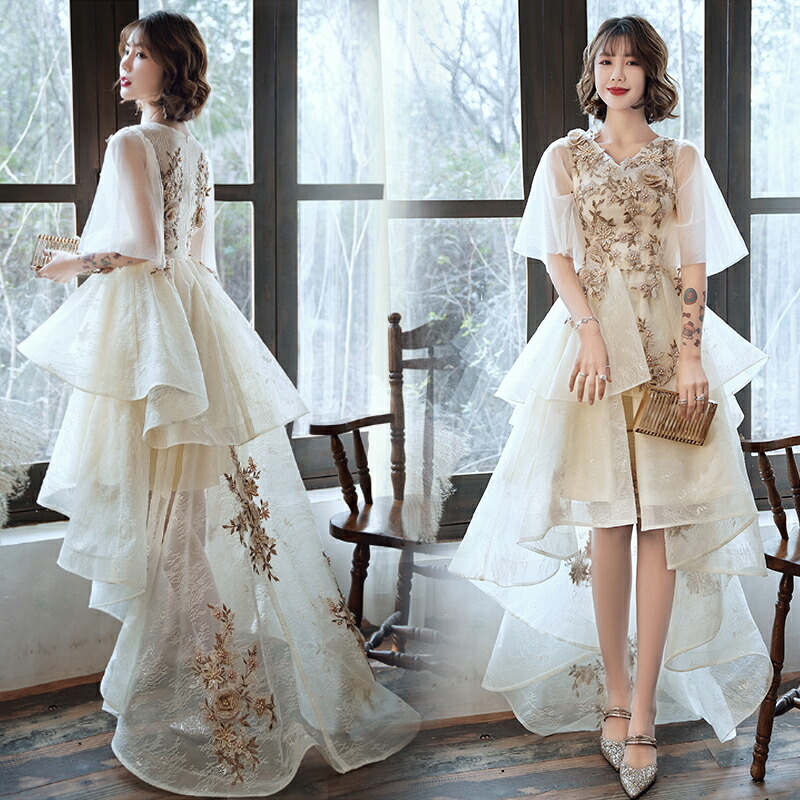 楽天市場】カラードレス 編み上げ パーティードレス フォーマル フレア