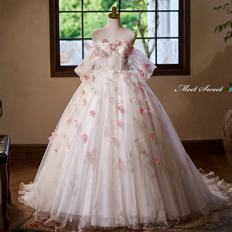 楽天市場】カラードレス プリンセスライン オフショルダー オフ