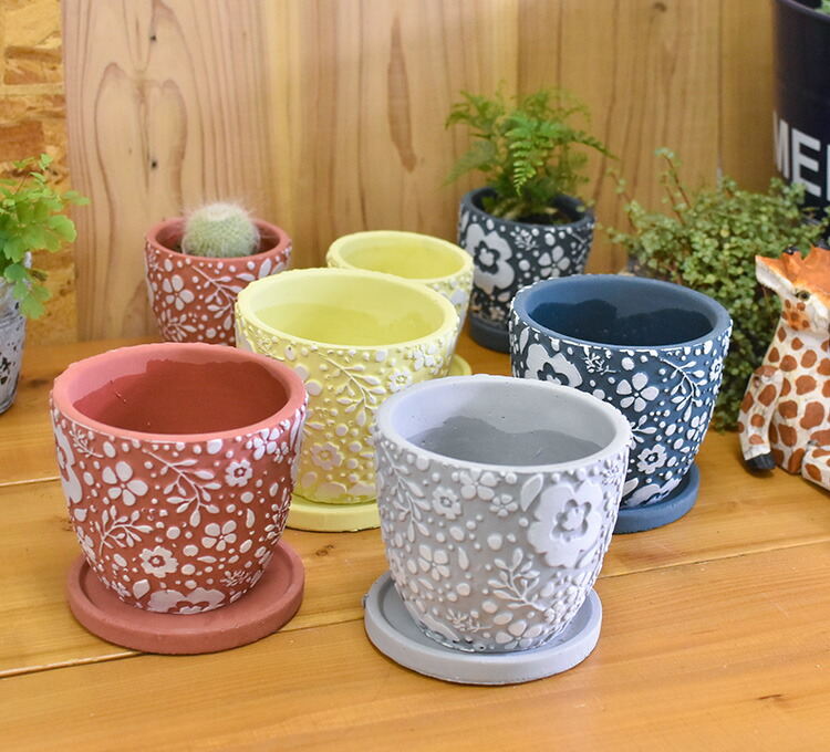 楽天市場】陶製 プランター クッカ・ポット・Mサイズ（受け皿付） 高さ