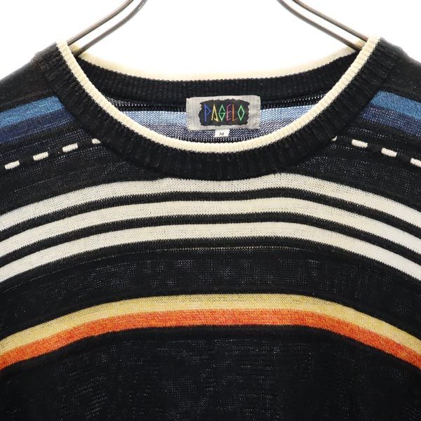 楽天市場】古着 PAGELO パジェロ ボーダー 半袖 セーター M ブラック系