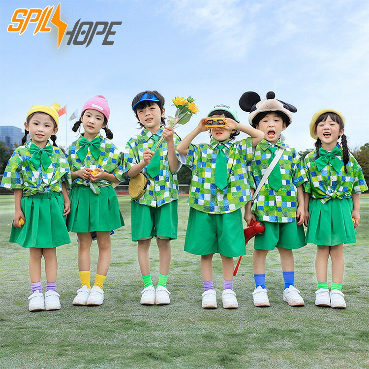 楽天市場】チェック柄 緑 グリーン 半袖 キッズ ダンス衣装