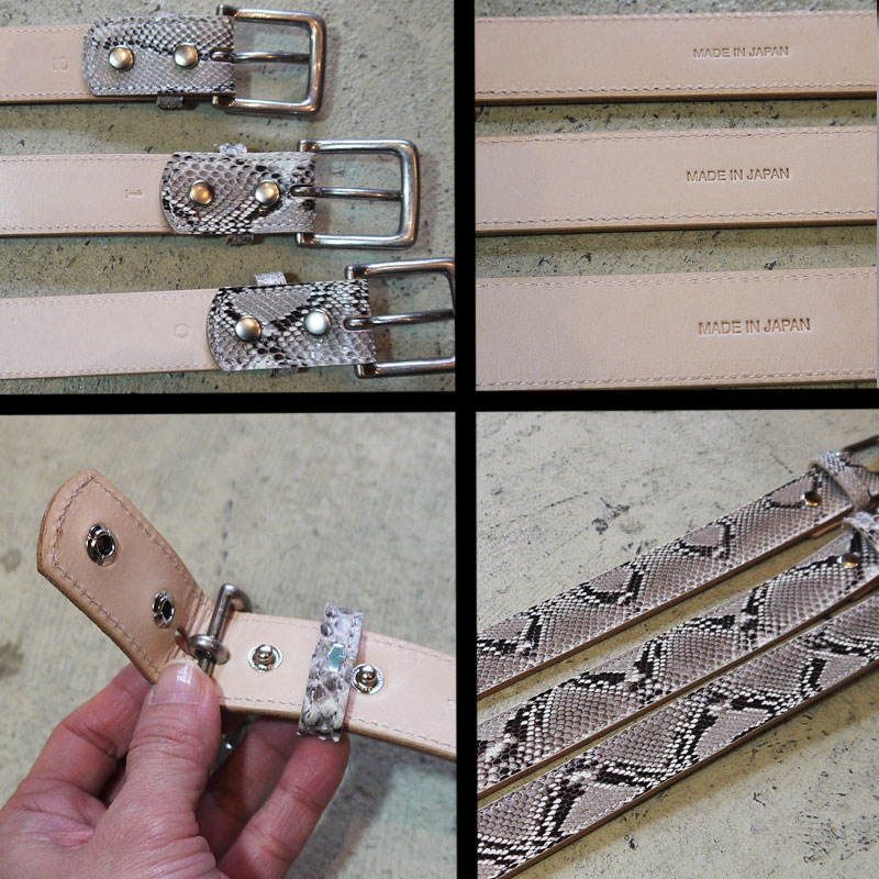 楽天市場】パイソンベルト ヌメ革 ヘビ革ベルト ヘビベルト