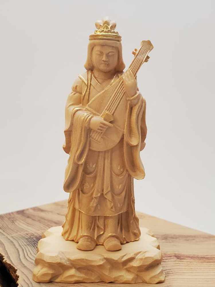 楽天市場】【総高9cm】弁財天 仏像 木彫り 置物 仕様：無垢 / 素材