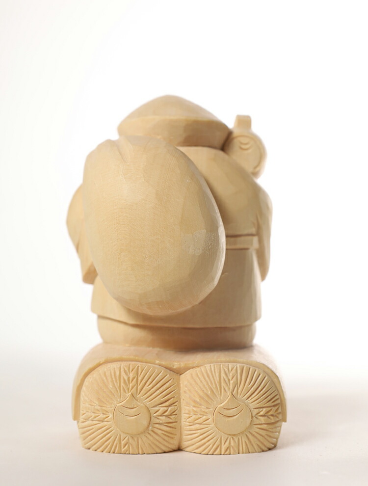 楽天市場】【総高13cm】大黒様 木彫り 置物 一刀彫 / 素材：桧（大黒天