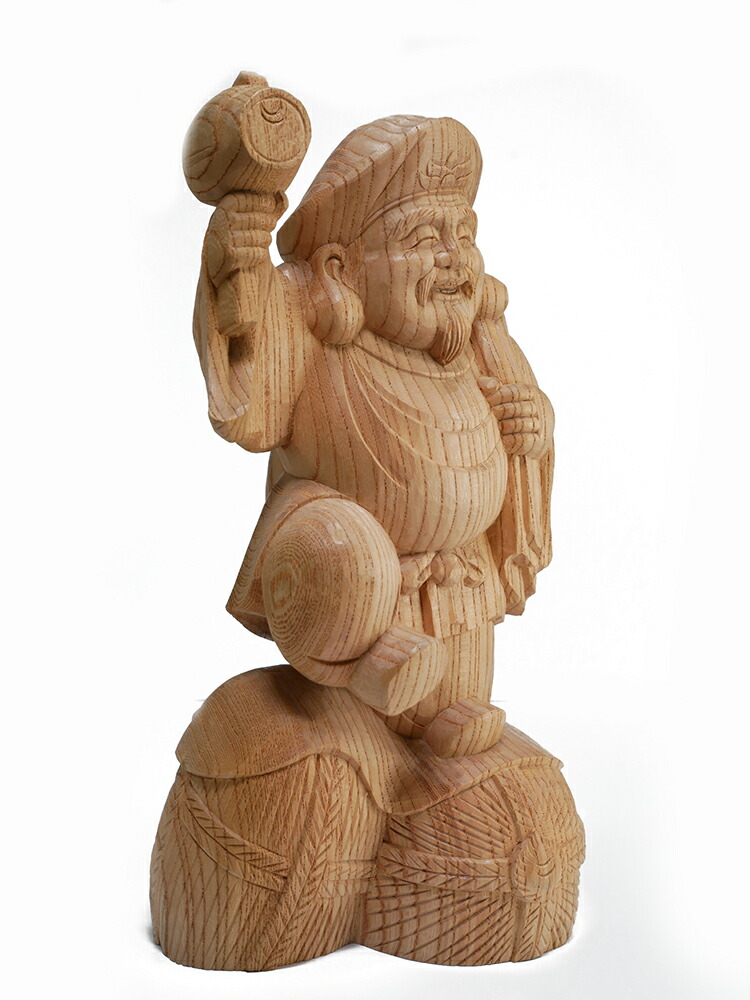 楽天市場】【総高31cm】大黒天 木彫り 置物 一刀彫 / 素材：けやき