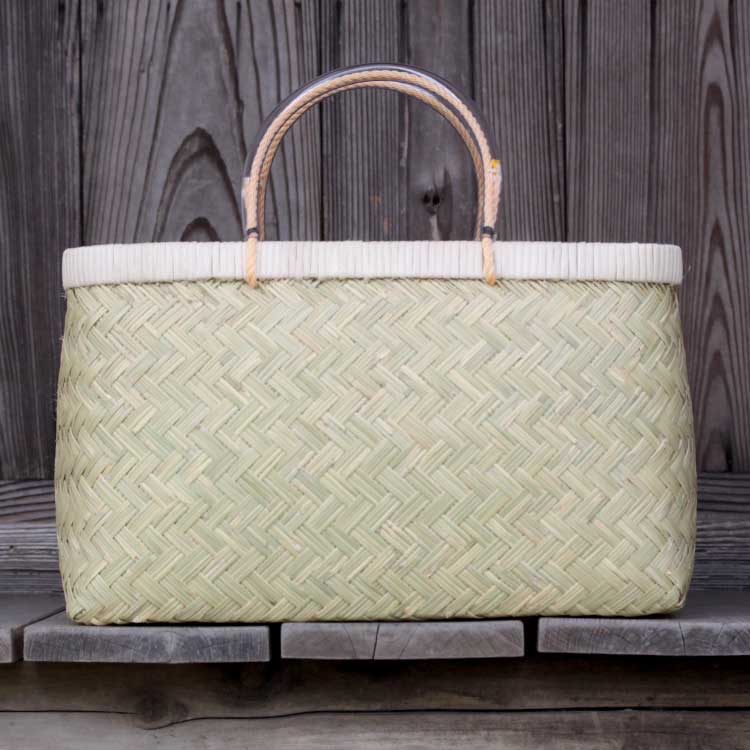 国産篠竹市場カゴ希少カゴバッグ