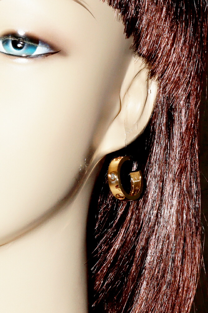 楽天市場】カルティエ ピアス K18YG ダイヤ2P(0.15ct) ラブピアス