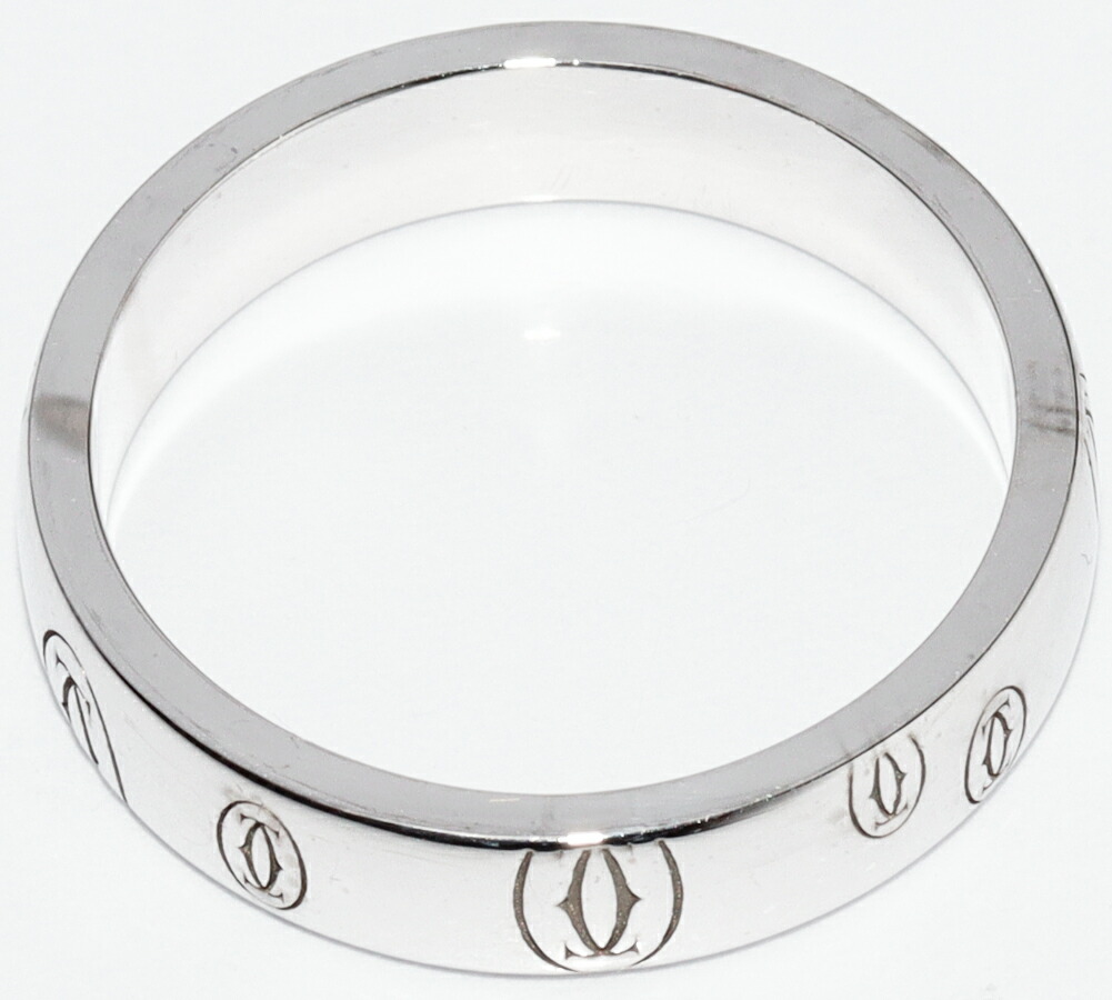 楽天市場】カルティエ 指輪 K18WG ハッピーバースデーリング SM ロゴ