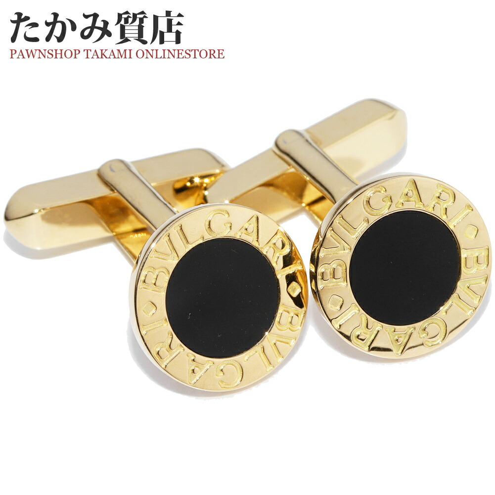 楽天市場】ブルガリ カフス カフリンクス K18YG オニキス2P ブルガリ