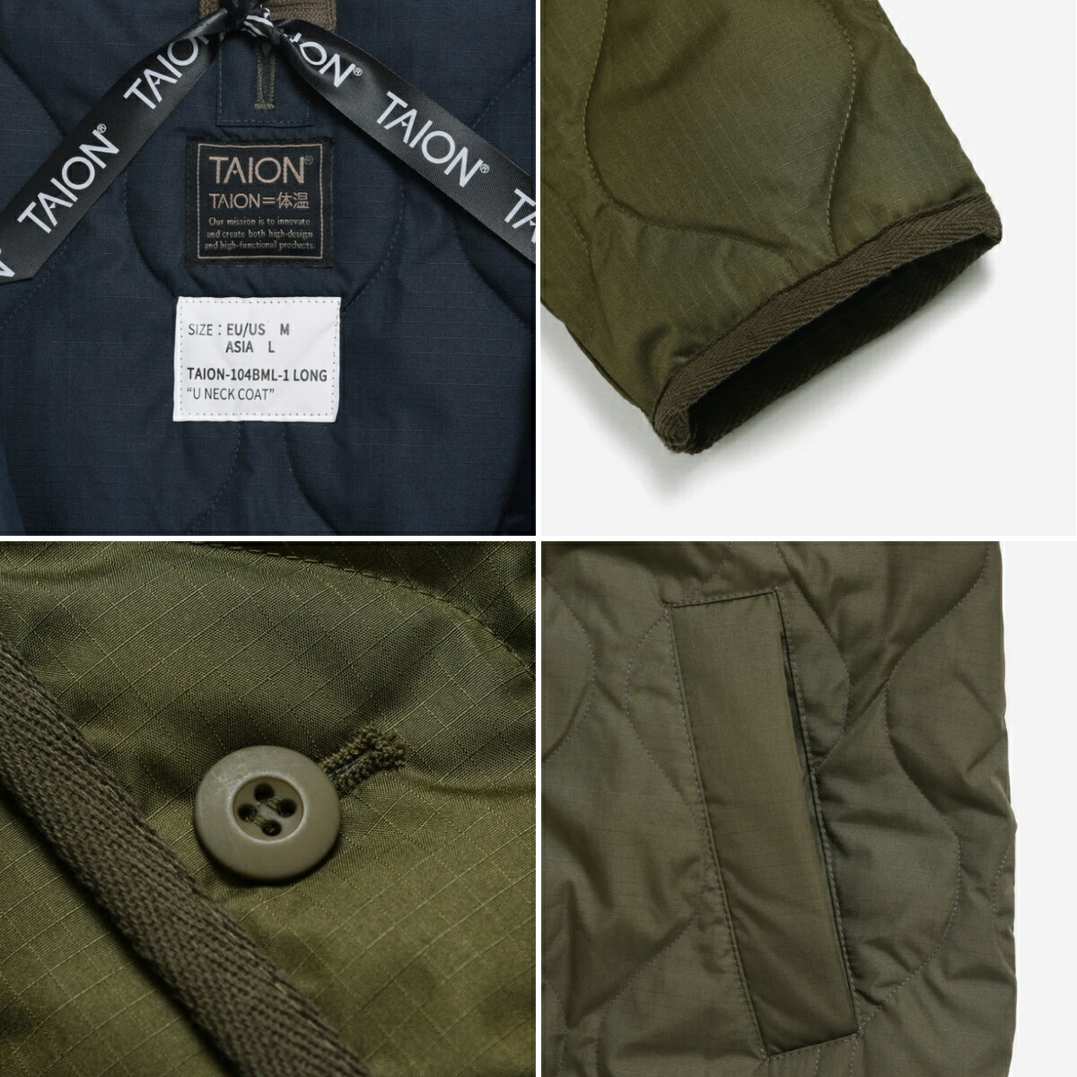 楽天市場】【公式】TAION (タイオン) ミリタリー フード ダウンコート
