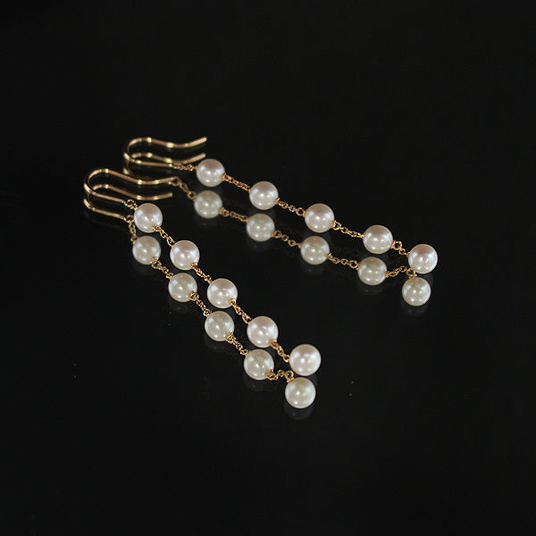 楽天市場】Tiffany&Co. ティファニー パール バイザヤード ピアス K18