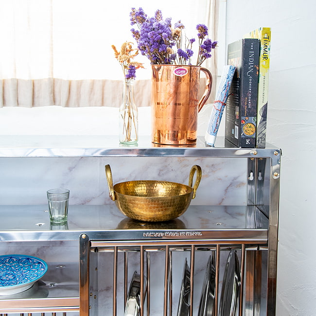 楽天市場】【送料無料】 インディアンキッチンラック 食器棚 【大】 高