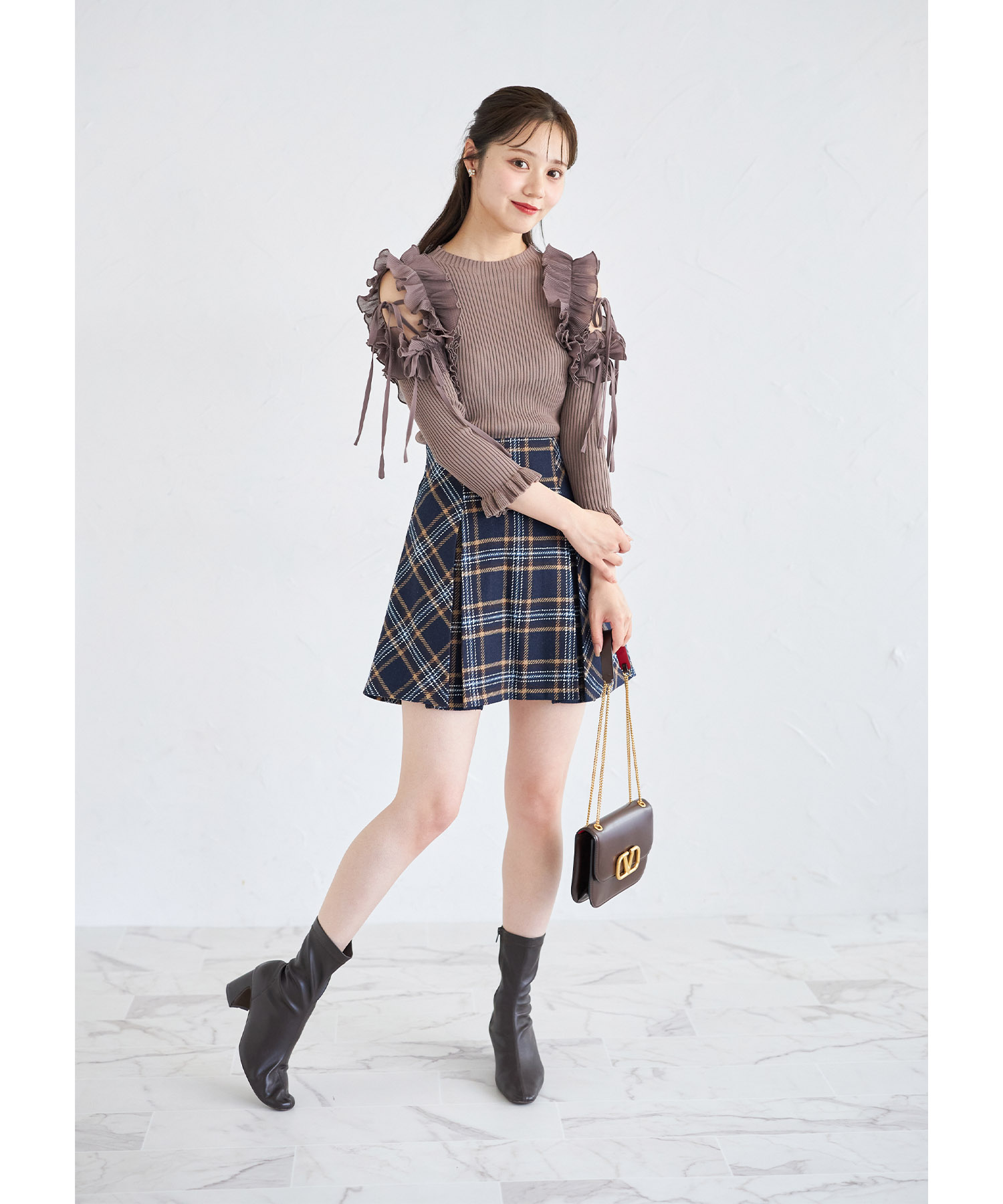 楽天市場】インナーパンツ付きチェックミニスカート【leminia レミニア