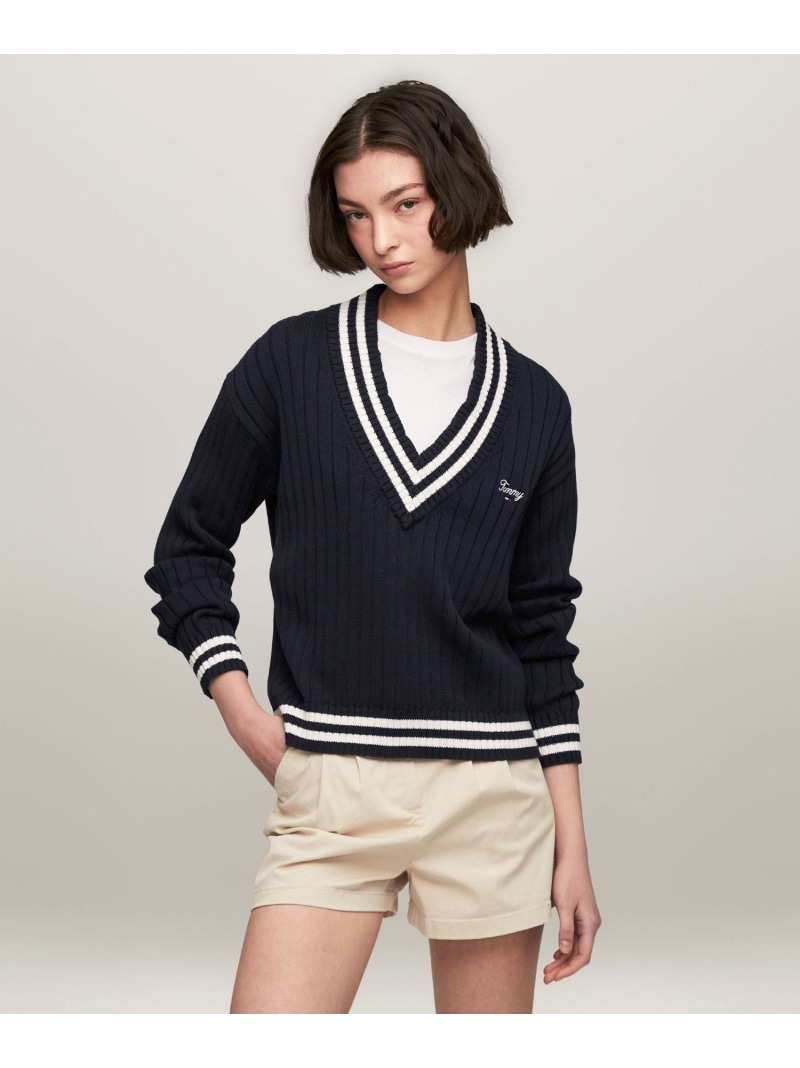 楽天市場】【SALE／40%OFF】スプリクトロゴVネックリブセーター TOMMY