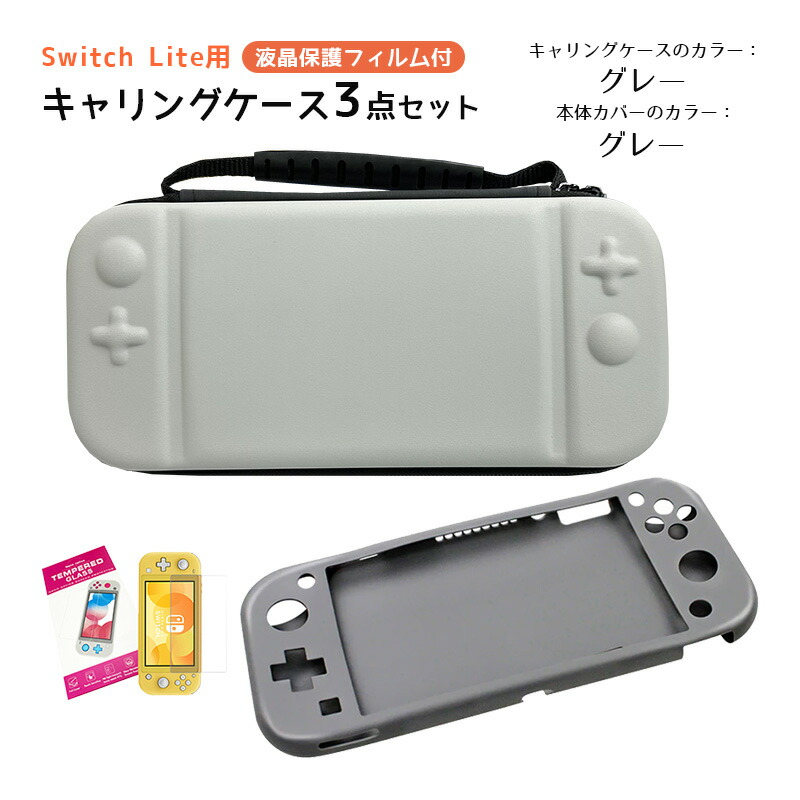 Switch Lite グレー 本体 (訳ありジャンク品)専用ケース付き Switch