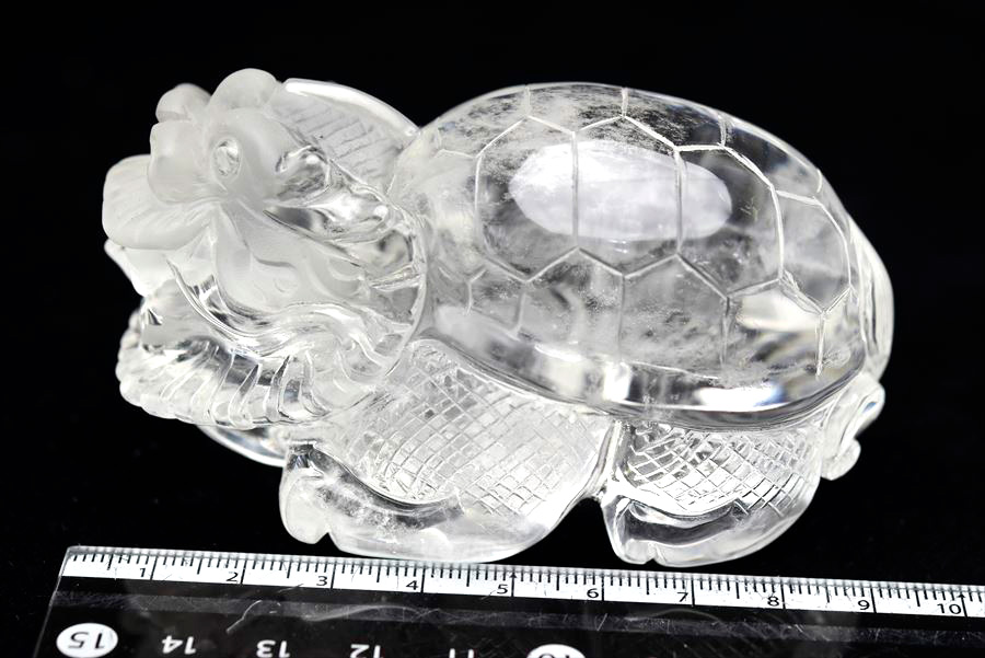 楽天市場】◇正財運◇ 天然 水晶 龍亀 ロングイ彫刻 置物【約298.4g